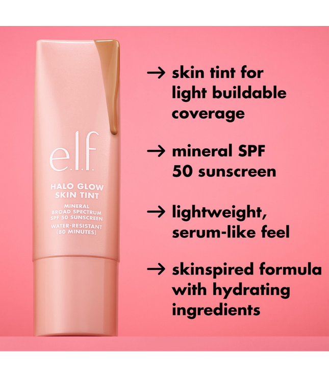 ELF Halo Glow Skin Tint Sunscreen spf 50