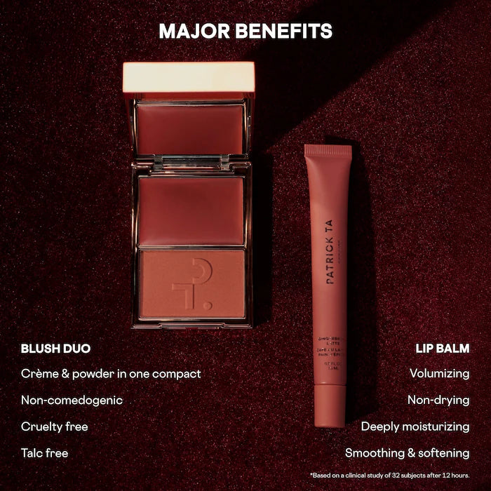 PATRICK TA - Major Headlines Double-Take Crème & Powder Blush Duo & Lip Balm Makeup Gift Set