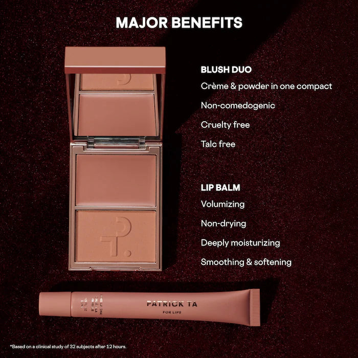 PATRICK TA - Major Headlines Double-Take Crème & Powder Blush Duo & Lip Balm Makeup Gift Set