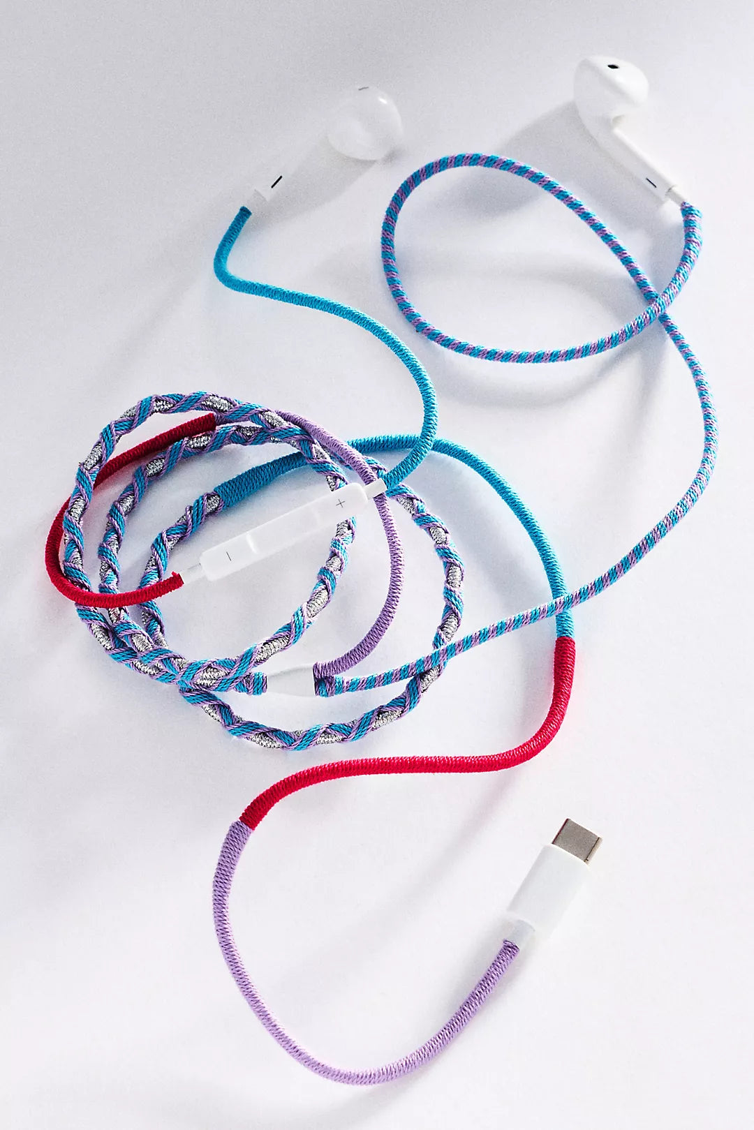 Anthropologie- Posh Tech Braided Thread Wire Headphones