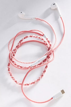 Anthropologie- Posh Tech Braided Thread Wire Headphones