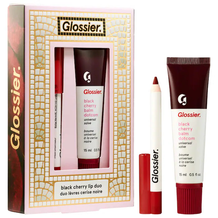 Glossier - Black Cherry Balm Dotcom & Mini Lip Line Lip Liner Pencil Makeup Gift Set