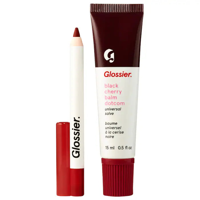 Glossier - Black Cherry Balm Dotcom & Mini Lip Line Lip Liner Pencil Makeup Gift Set