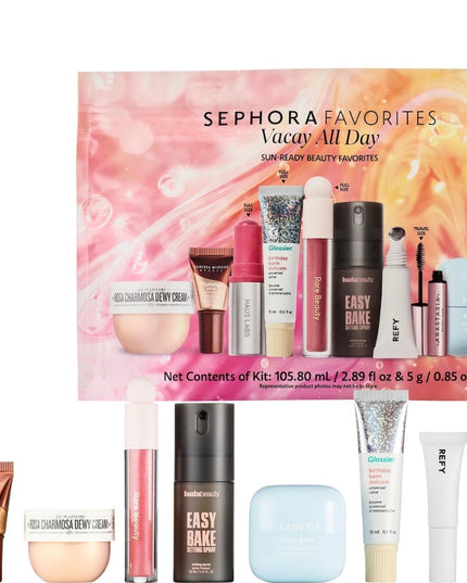 Sephora Favorites- Vacay all day Make up and Skincare Valué set
