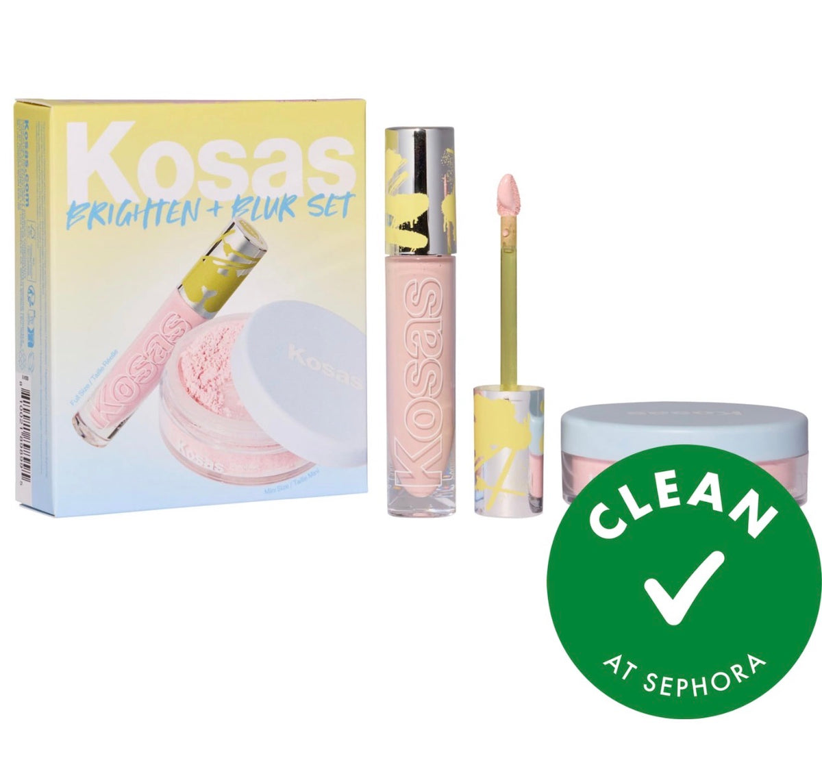 KOSAS- Brighten & Blur Set- Color corrector + Loose setting powder Face set
