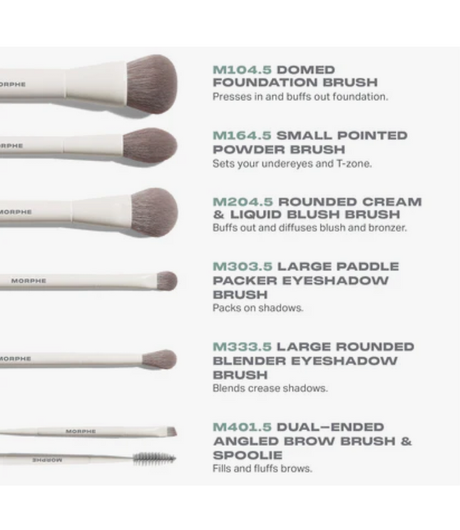 Morphe- Along for the glide- 6 piece travel Brush set
