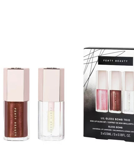 Fenty Snackz by Fenty Beauty by Rihanna Lil Gloss Bomb Trio Mini Lip Gloss Set: Plumping & Shine Enhancing Gel