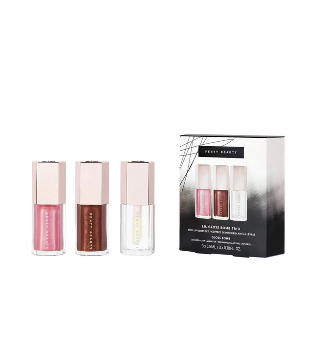 Fenty Snackz by Fenty Beauty by Rihanna Lil Gloss Bomb Trio Mini Lip Gloss Set: Plumping & Shine Enhancing Gel