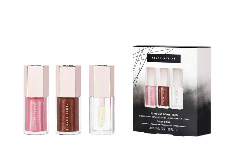 Fenty Snackz by Fenty Beauty by Rihanna Lil Gloss Bomb Trio Mini Lip Gloss Set: Plumping & Shine Enhancing Gel