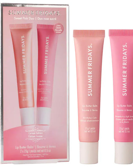 Summer Fridays Sweet Pink Duo with Birthday Cake + Strawberry Soft Serve Lip Butter Balm