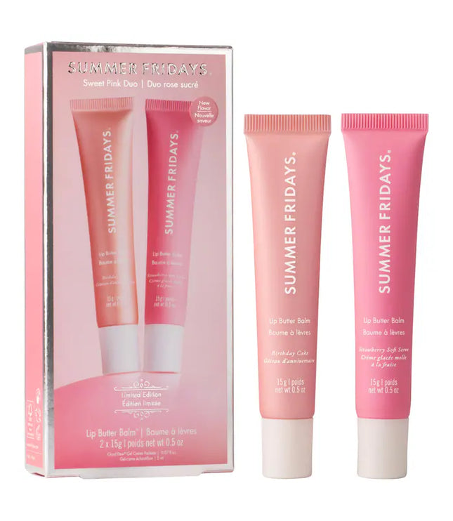 Summer Fridays Sweet Pink Duo with Birthday Cake + Strawberry Soft Serve Lip Butter Balm