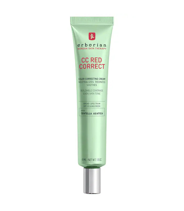 Erborian CC Red Correct Green Color-Corrector SPF 25 to Cover Redness, with Korean Centella Asiatica Extract