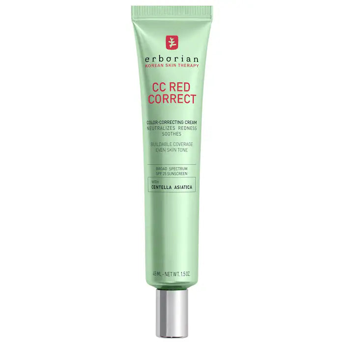 Erborian CC Red Correct Green Color-Corrector SPF 25 to Cover Redness, with Korean Centella Asiatica Extract
