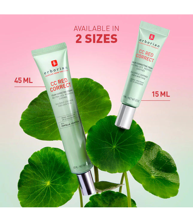 Erborian CC Red Correct Green Color-Corrector SPF 25 to Cover Redness, with Korean Centella Asiatica Extract