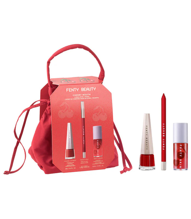Fenty Beauty by Rihanna Cherry Mouth 3-Piece Lip Set + Pouch