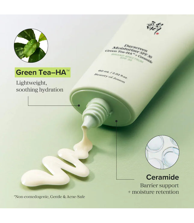 Beauty of Joseon 
Dayscreen 2-in-1 SPF 30 Moisturizer with Green Tea-HA + Ceramides