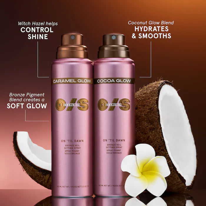 ONE/SIZE by Patrick Starrr 
On 'Til Dawn Bronze Veil Waterproof Setting Spray