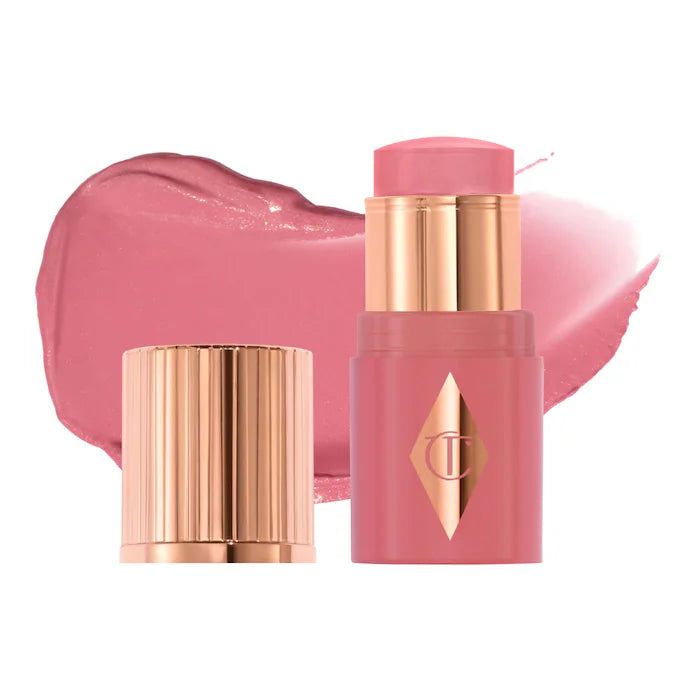 Charlotte Tilbury Mini Unreal Lip + Cheek Glow Blush Stick with Hyaluronic Acid