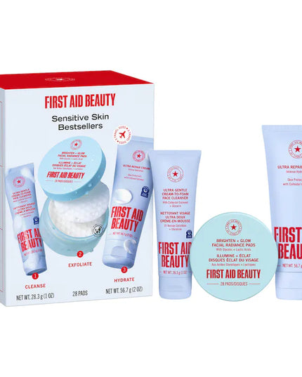 First Aid Beauty Sensitive Skin Bestsellers – Skincare Routine Travel Set