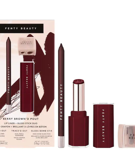 Fenty Beauty by Rihanna  Berry Brown'd Pout Lip Liner + Gloss Stick Duo