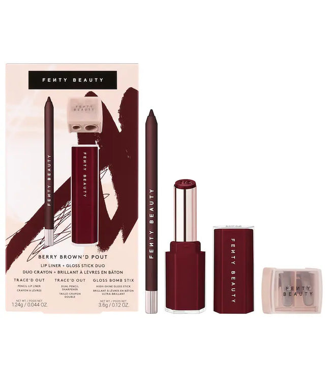 Fenty Beauty by Rihanna  Berry Brown'd Pout Lip Liner + Gloss Stick Duo