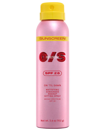 ONE/SIZE by Patrick Starrr 
On 'Til Dawn Mattifying Sunscreen Makeup Setting Spray SPF 28