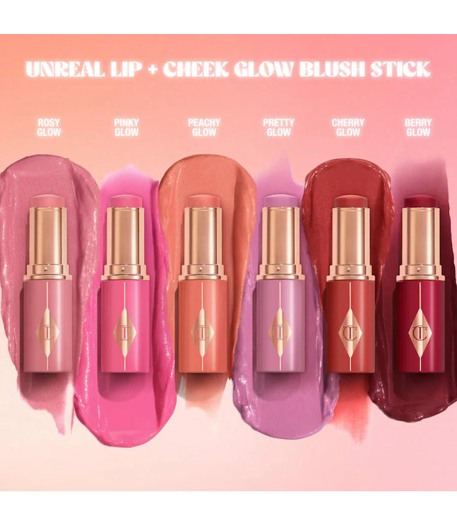 Charlotte Tilbury Unreal Lip + Cheek Glow Blush Stick with Hyaluronic Acid