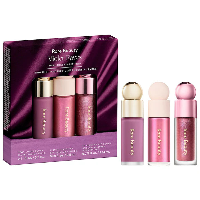 Rare Beauty by Selena Gomez 
Violet Faves Mini Cheek and Lip Trio Makeup Gift Set