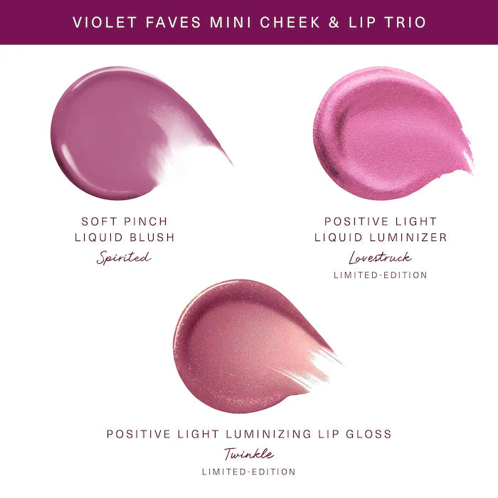 Rare Beauty by Selena Gomez 
Violet Faves Mini Cheek and Lip Trio Makeup Gift Set