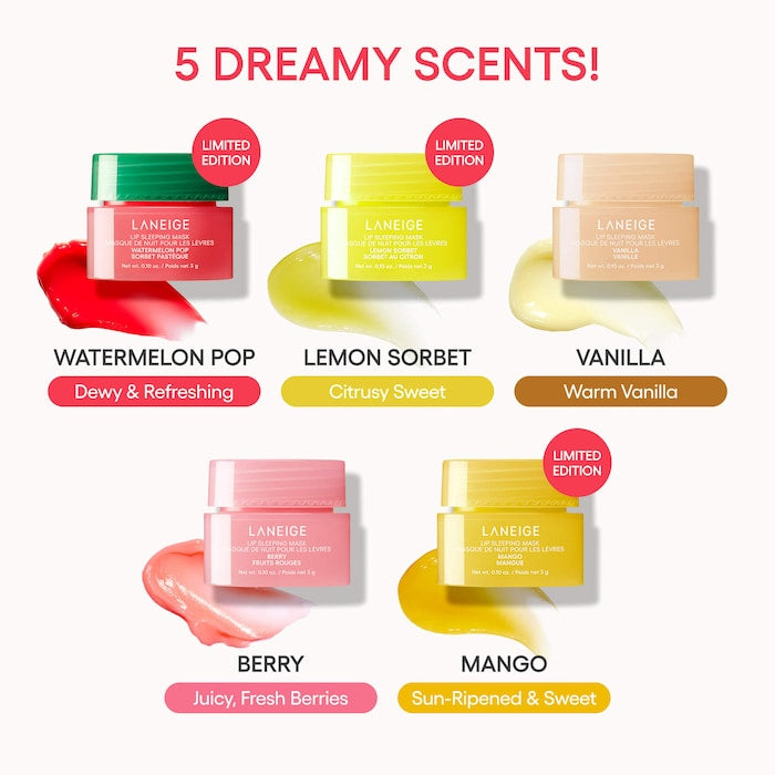 LANEIGE Midnight Minis Hydrating Lip Sleeping Mask Treatment 5 pc. Gift Set