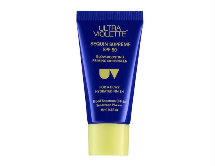 Mini Ultra Violette Sequin Supreme SPF 50 Glow-boosting Facial Sunscreen Moisturizer and Primer