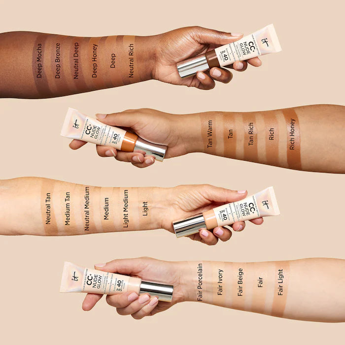 IT Cosmetics CC+ Nude Glow Lightweight Foundation + Glow Serum with SPF 40 and Niacinamide