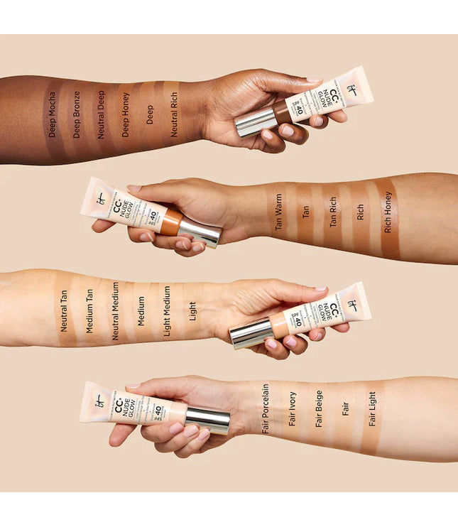 IT Cosmetics CC+ Nude Glow Lightweight Foundation + Glow Serum with SPF 40 and Niacinamide