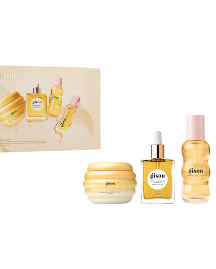 Gisou Glow All The Way Hair and Lip Gift Set