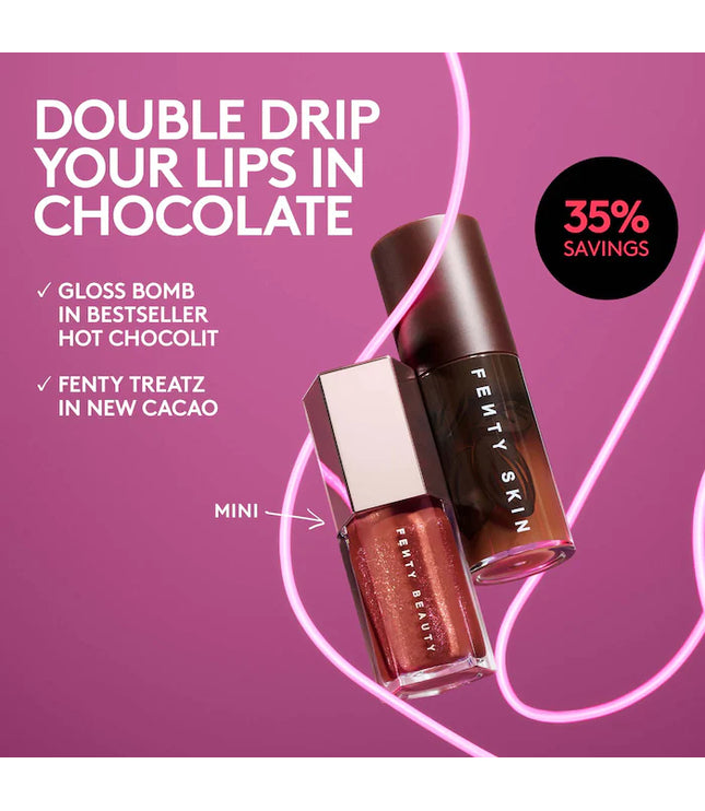 Fenty Beauty by Rihanna 
Chocolit Treatz Lip Luminizer + Lip Oil Duo