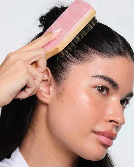 Emi Jay Mini Boar Bristle Hair Brush in Pink Sugar