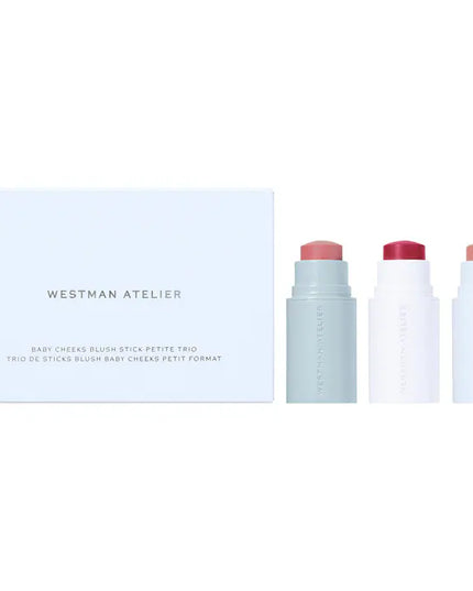 Westman Atelier Mini Baby Cheeks Lip + Cheek Cream Blush Stick Trio Gift Set