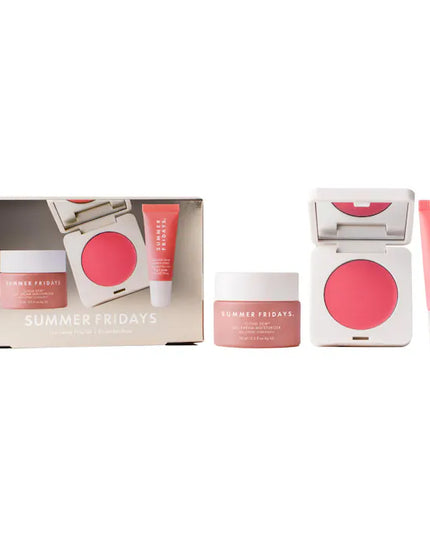 Summer Fridays 
The Dewy Pink Set with mini Lip Butter Balm in Pink Sugar