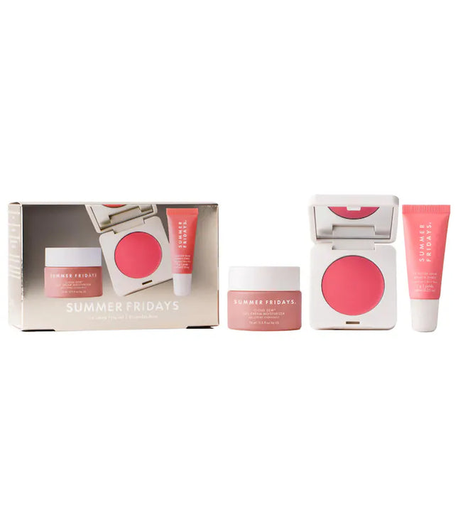 Summer Fridays 
The Dewy Pink Set with mini Lip Butter Balm in Pink Sugar