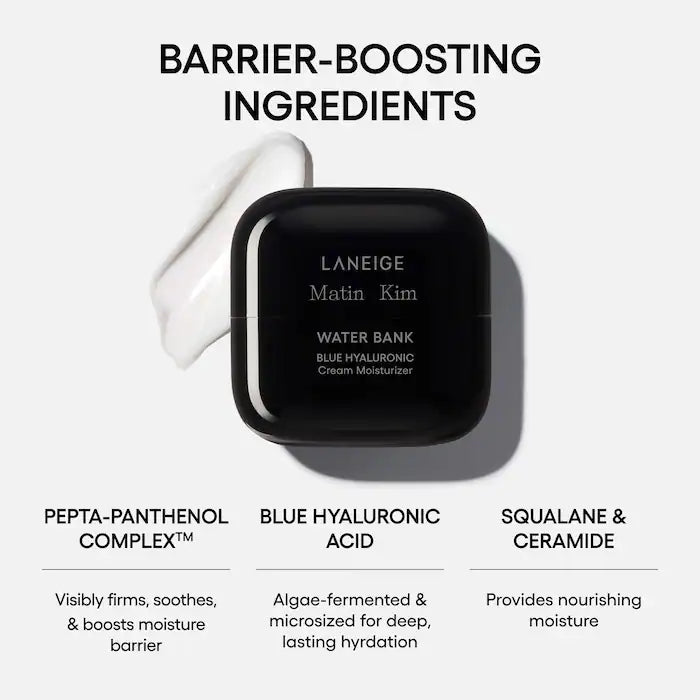 LANEIGE - Water Bank Blue Hyaluronic Cream Moisturizer for Moisture Barrier Repair