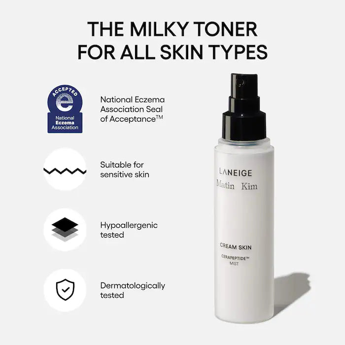 LANEIGE - Cream Skin Milky Toner with Ceramides & Peptides for Nourishing Hydration 80ml