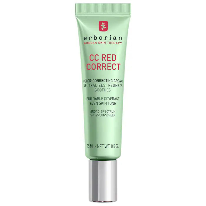 Erborian - CC Red Correct Green Color-Corrector SPF 25 to Cover Redness, with Korean Centella Asiatica Extract