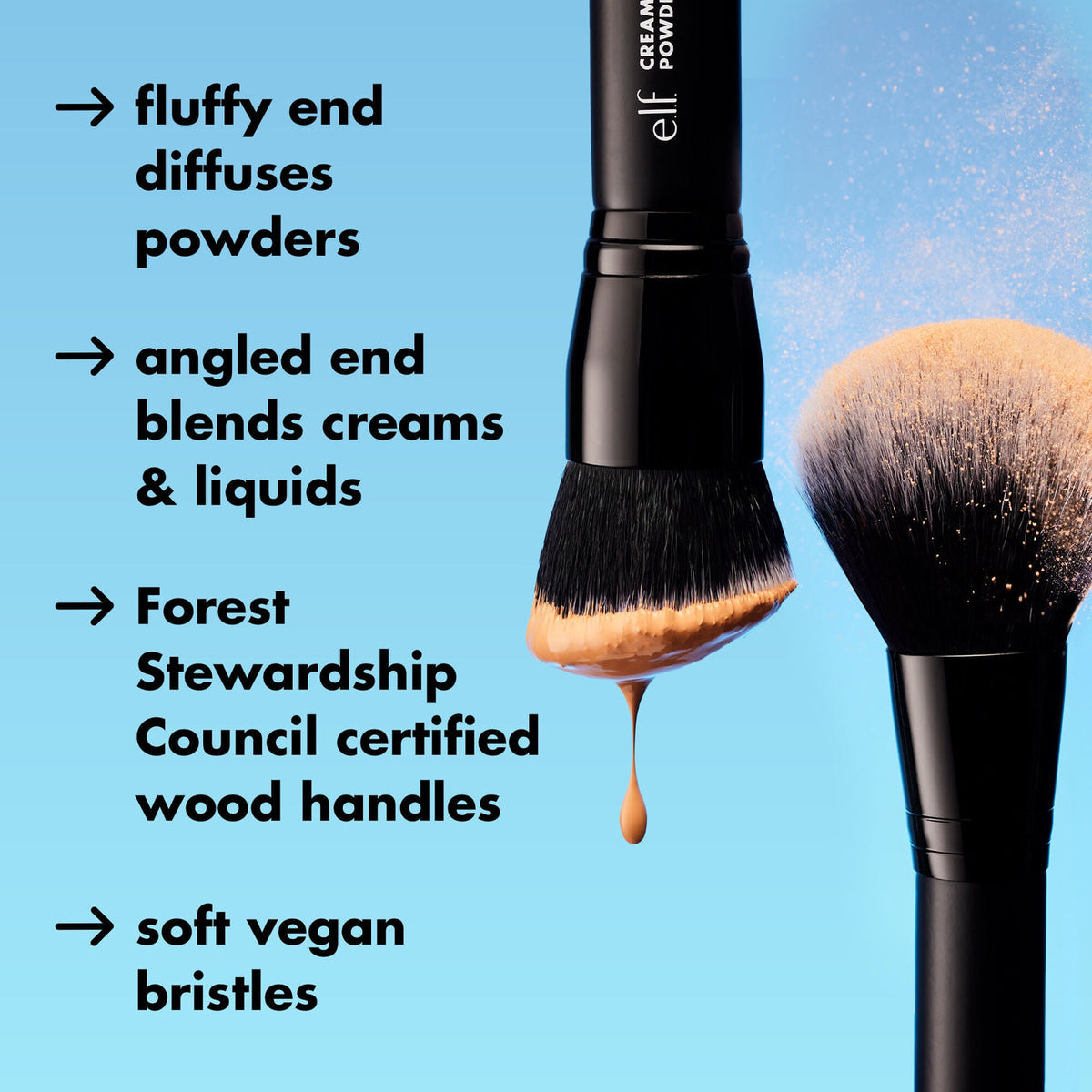 Elf -  Cream & Powder Face Brush
