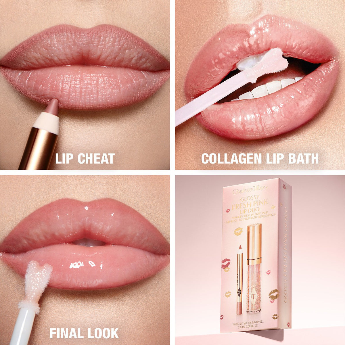 Charlotte Tilbury - Mini Glossy Pink Lip Gloss + Lip Liner Set