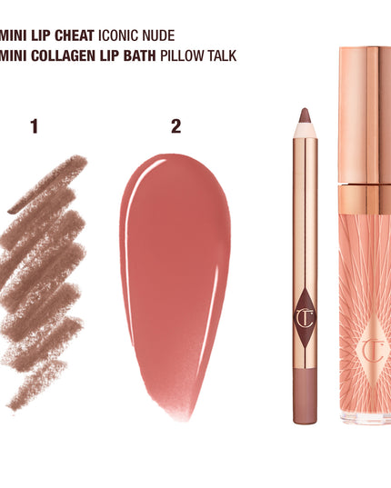 Charlotte Tilbury Mini Glossy Pink Lip Gloss + Lip Liner Set