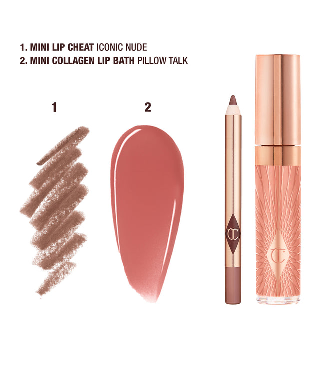 Charlotte Tilbury Mini Glossy Pink Lip Gloss + Lip Liner Set